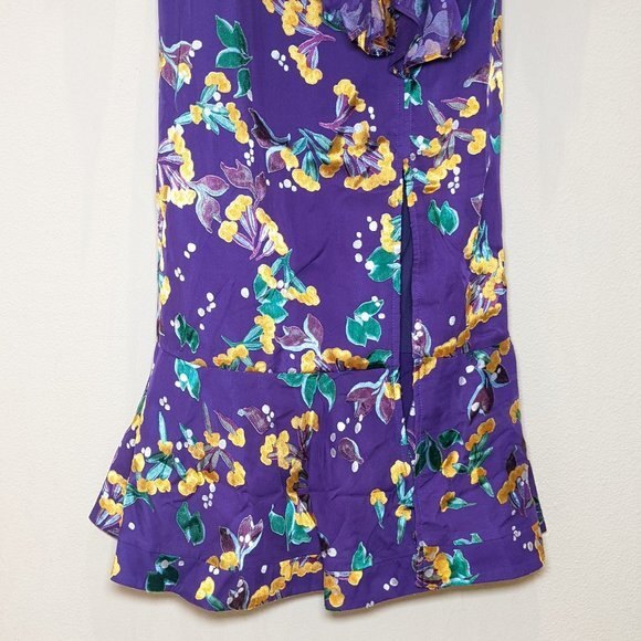 NWT Saloni Olivia Silk Chiffon Violet Dress - Picture 10 of 16